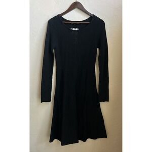 Peruvian Connection Black Jasmine Sweater Dress NWT S Baby Alpaca Quiet Luxury